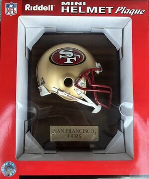 Vintage Riddell San Francisco 49ers Mini Helmet Plaque Frame 8”x10”